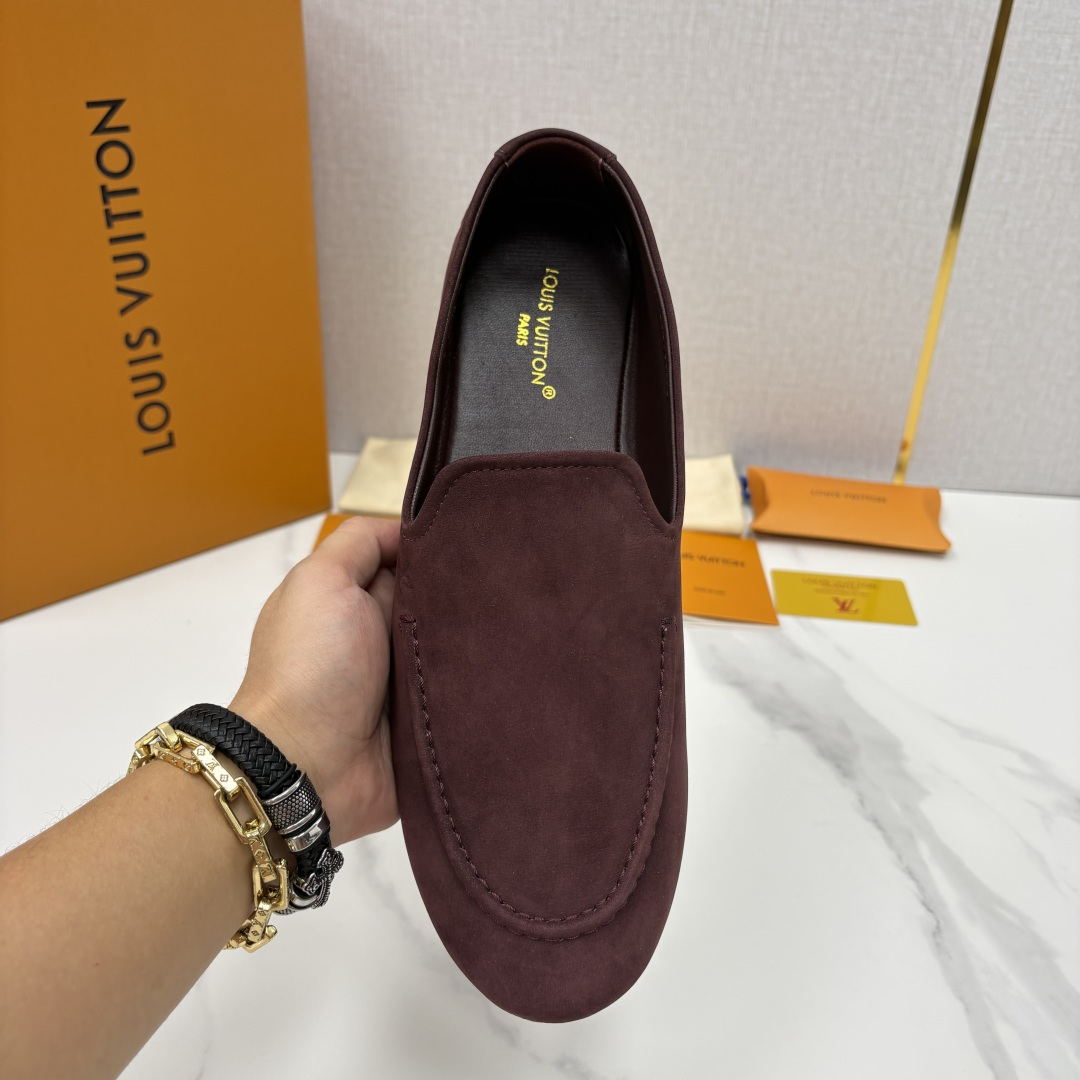💋💍L 家新品 LOU*S  VUITTO*  新品男士懒人休闲驾车乐福鞋    甄选进口头层反绒牛皮制