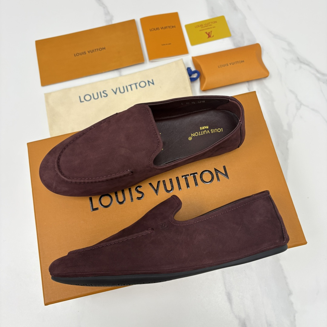 💋💍L 家新品 LOU*S  VUITTO*  新品男士懒人休闲驾车乐福鞋    甄选进口头层反绒牛皮制