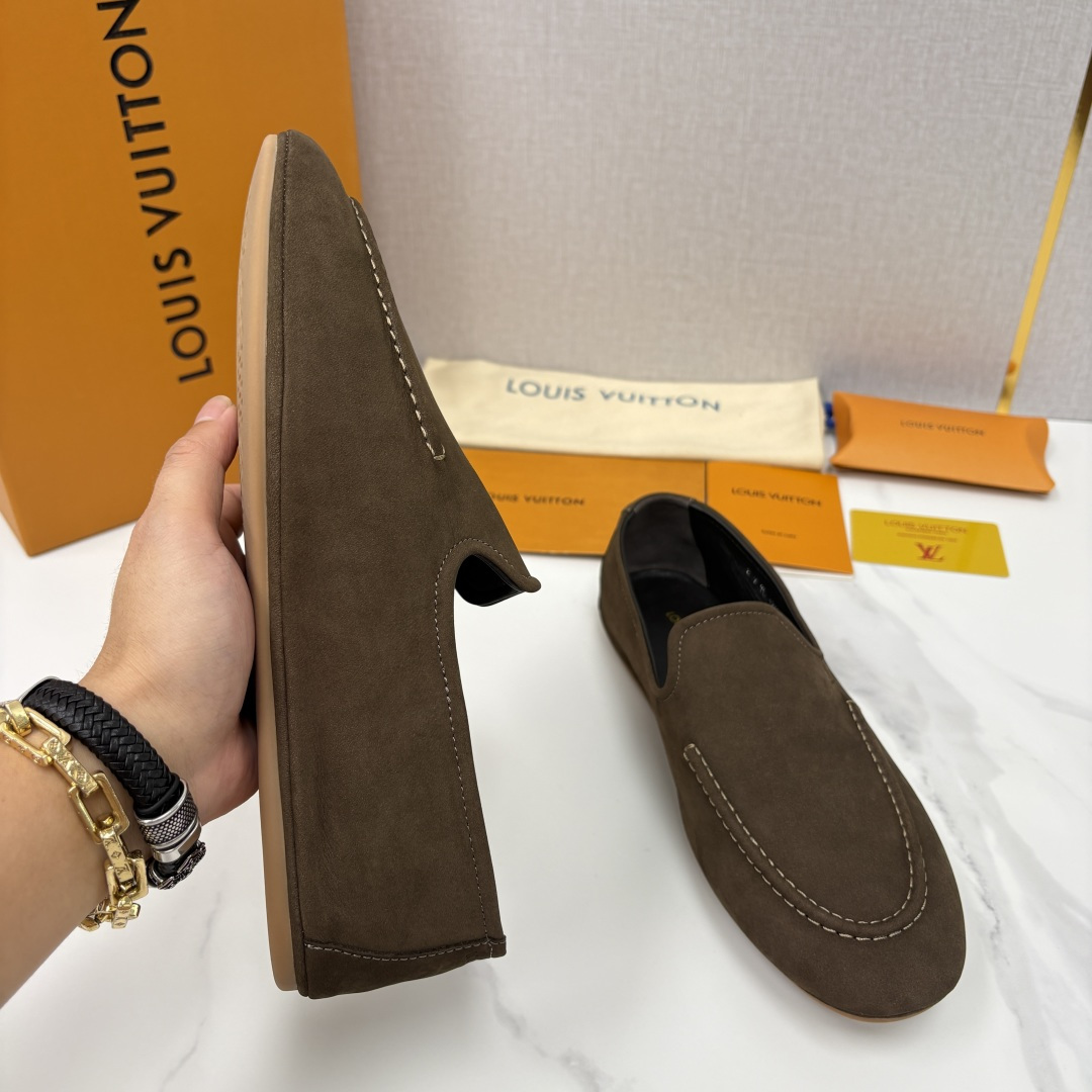 💋💍L 家新品 LOU*S  VUITTO*  新品男士懒人休闲驾车乐福鞋    甄选进口头层反绒牛皮制