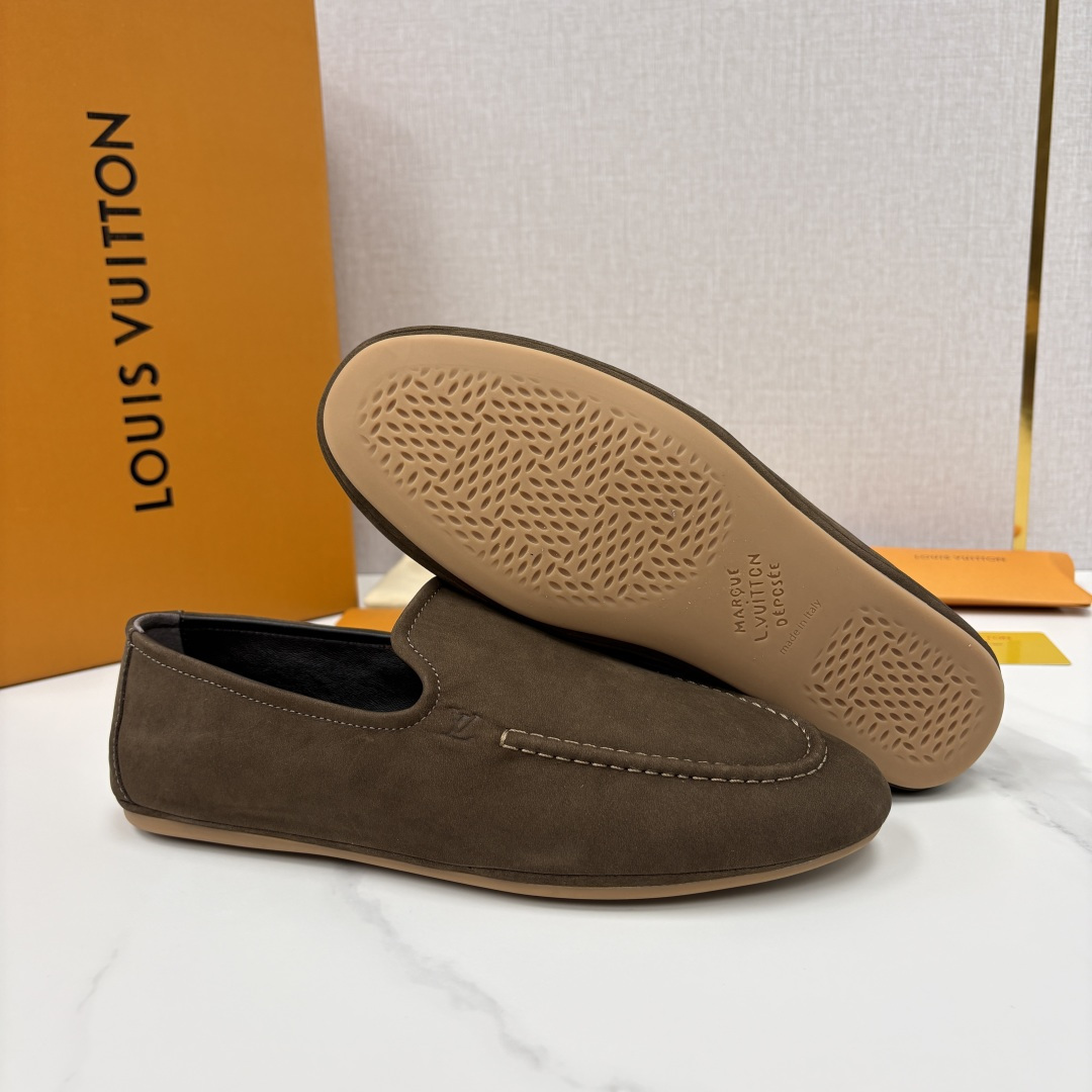 💋💍L 家新品 LOU*S  VUITTO*  新品男士懒人休闲驾车乐福鞋    甄选进口头层反绒牛皮制