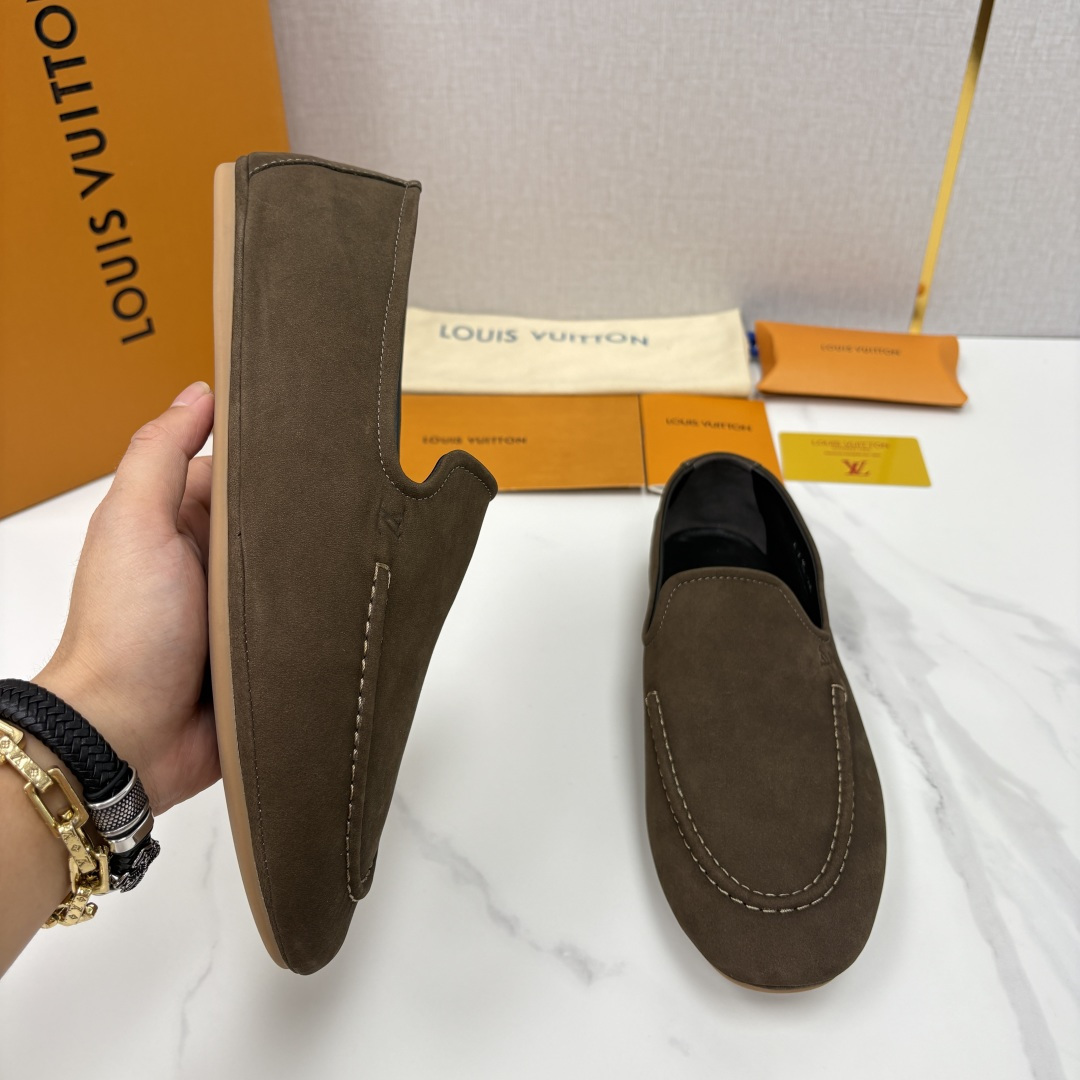 💋💍L 家新品 LOU*S  VUITTO*  新品男士懒人休闲驾车乐福鞋    甄选进口头层反绒牛皮制