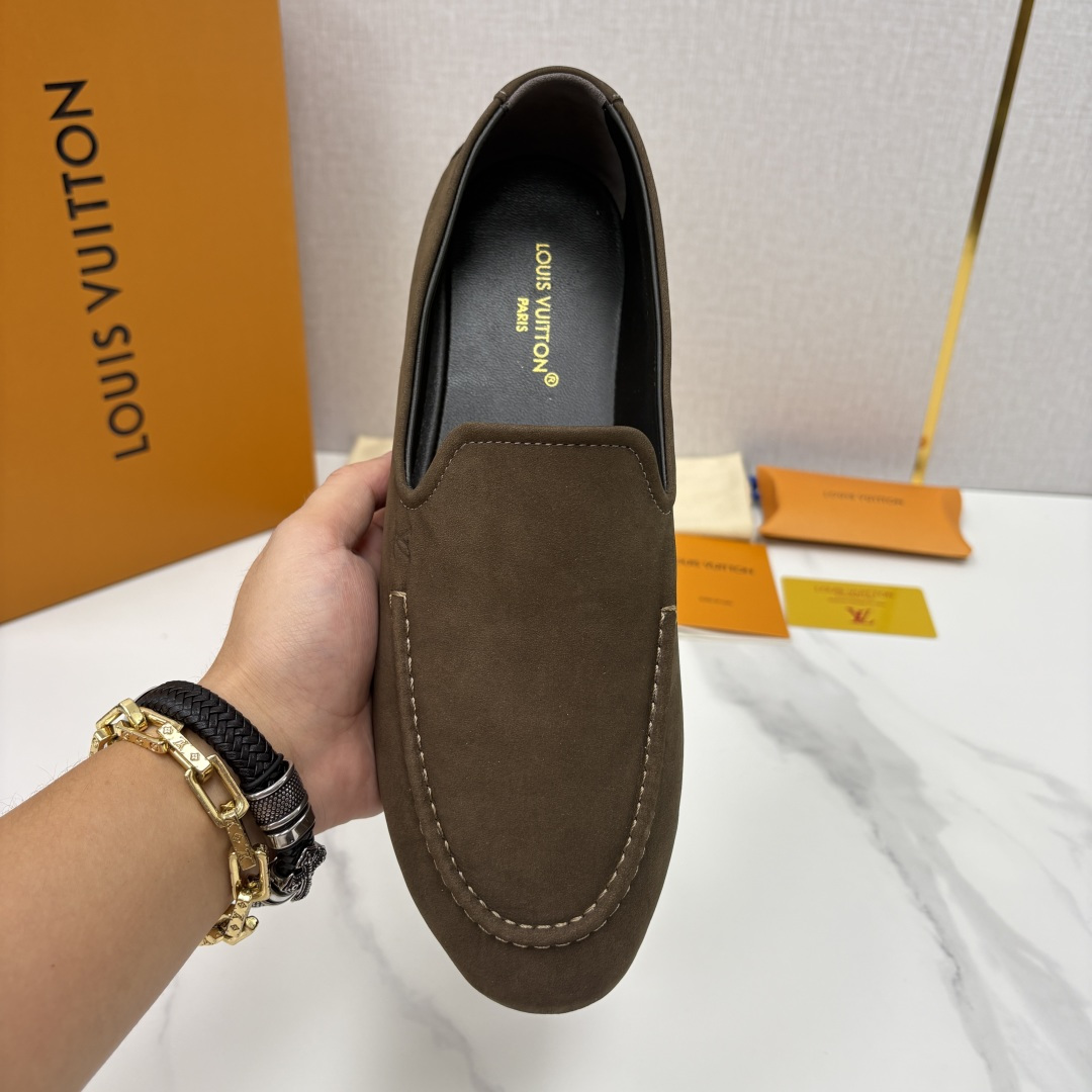 💋💍L 家新品 LOU*S  VUITTO*  新品男士懒人休闲驾车乐福鞋    甄选进口头层反绒牛皮制