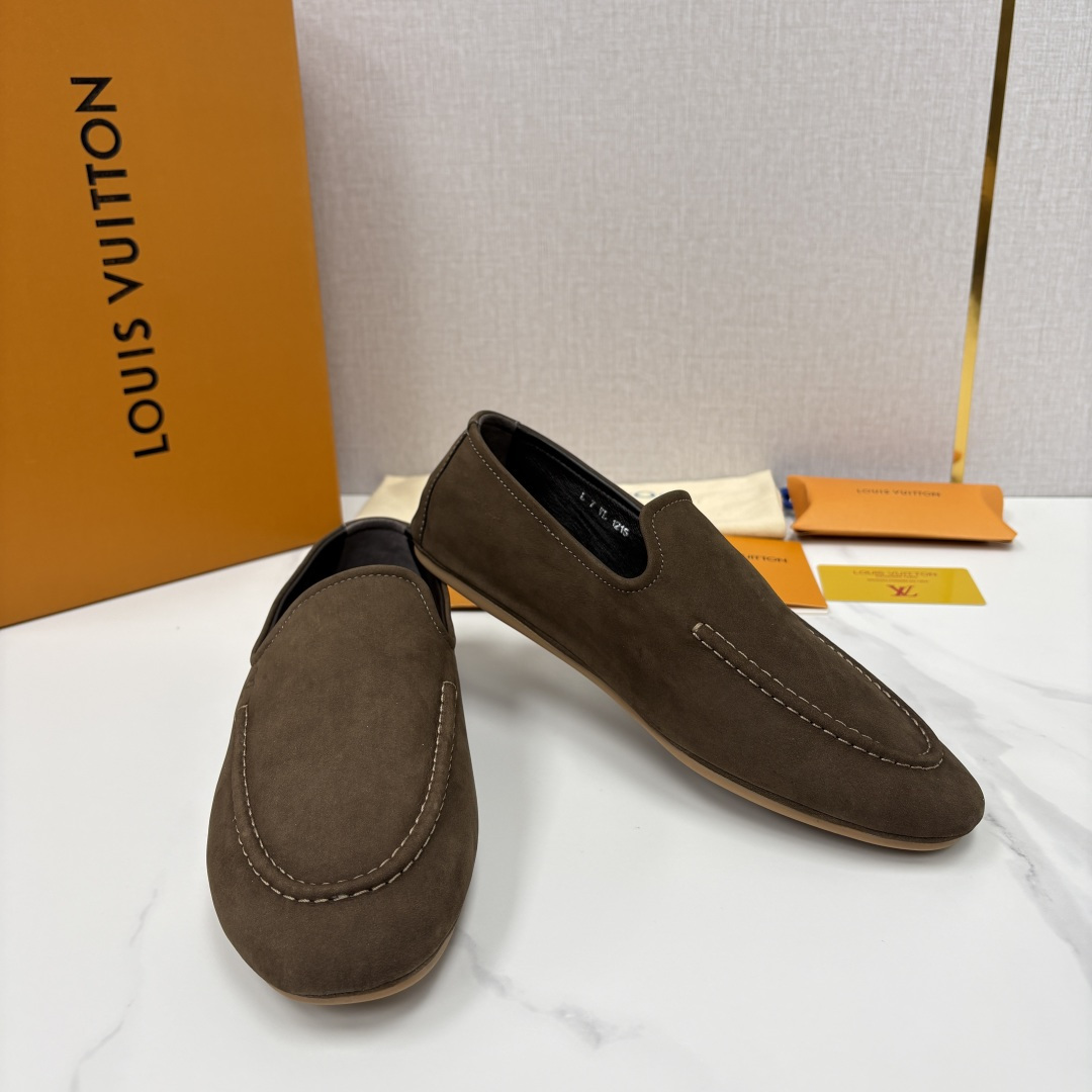 💋💍L 家新品 LOU*S  VUITTO*  新品男士懒人休闲驾车乐福鞋    甄选进口头层反绒牛皮制
