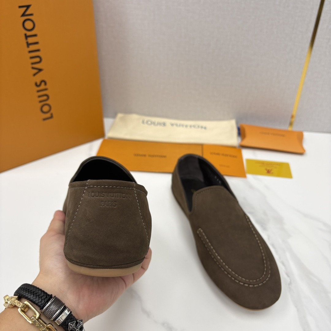 💋💍L 家新品 LOU*S  VUITTO*  新品男士懒人休闲驾车乐福鞋    甄选进口头层反绒牛皮制