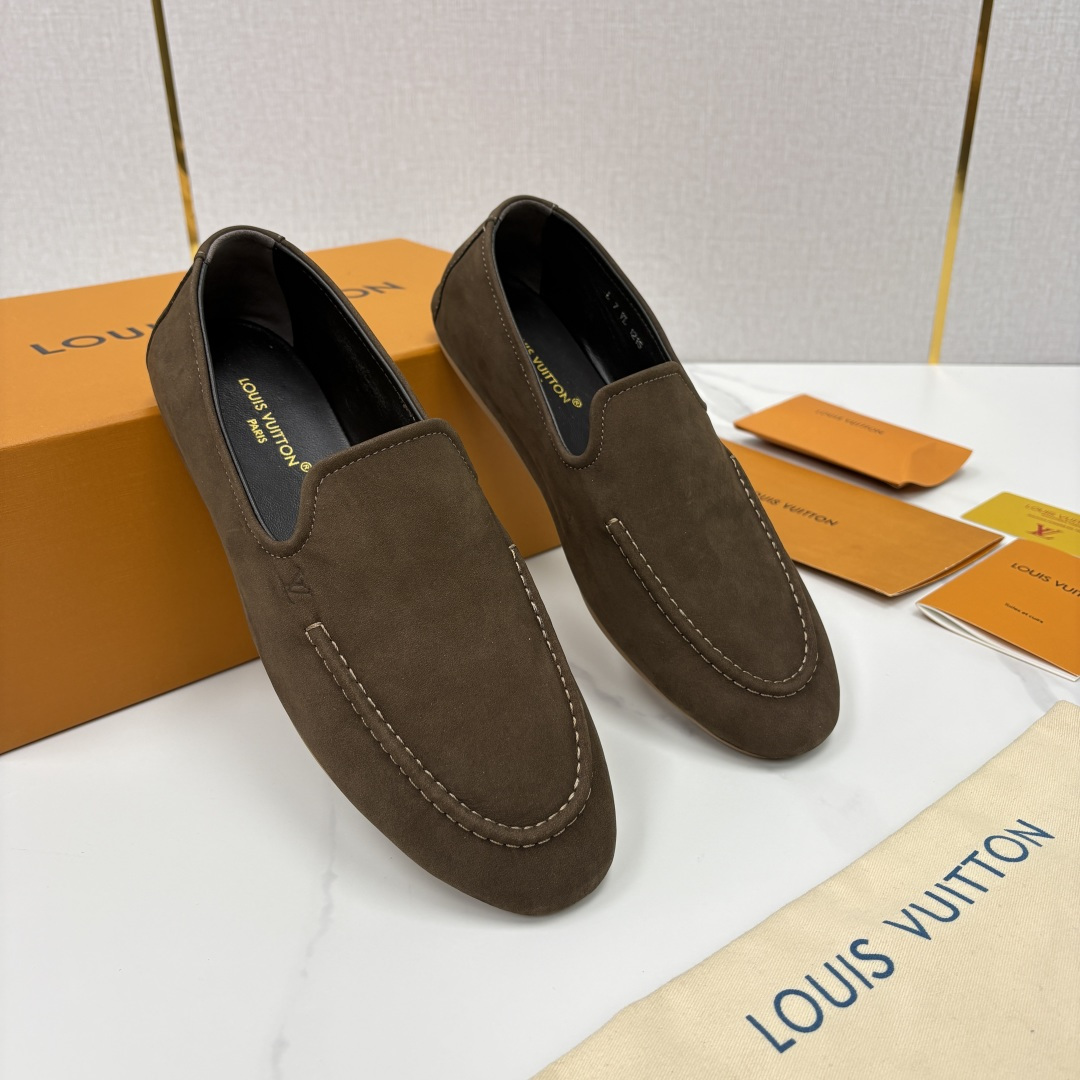 💋💍L 家新品 LOU*S  VUITTO*  新品男士懒人休闲驾车乐福鞋    甄选进口头层反绒牛皮制