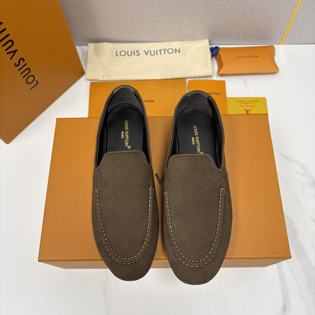 💋💍L 家新品 LOU*S  VUITTO*  新品男士懒人休闲驾车乐福鞋    甄选进口头层反绒牛皮制
