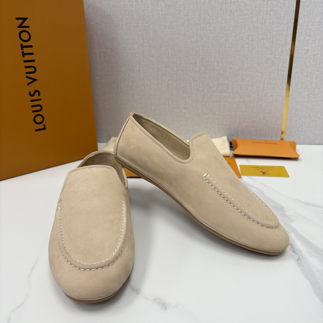 💋💍L 家新品 LOU*S  VUITTO*  新品男士懒人休闲驾车乐福鞋    甄选进口头层反绒牛皮制