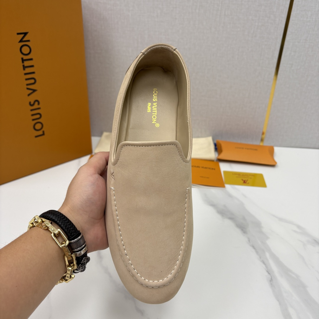 💋💍L 家新品 LOU*S  VUITTO*  新品男士懒人休闲驾车乐福鞋    甄选进口头层反绒牛皮制