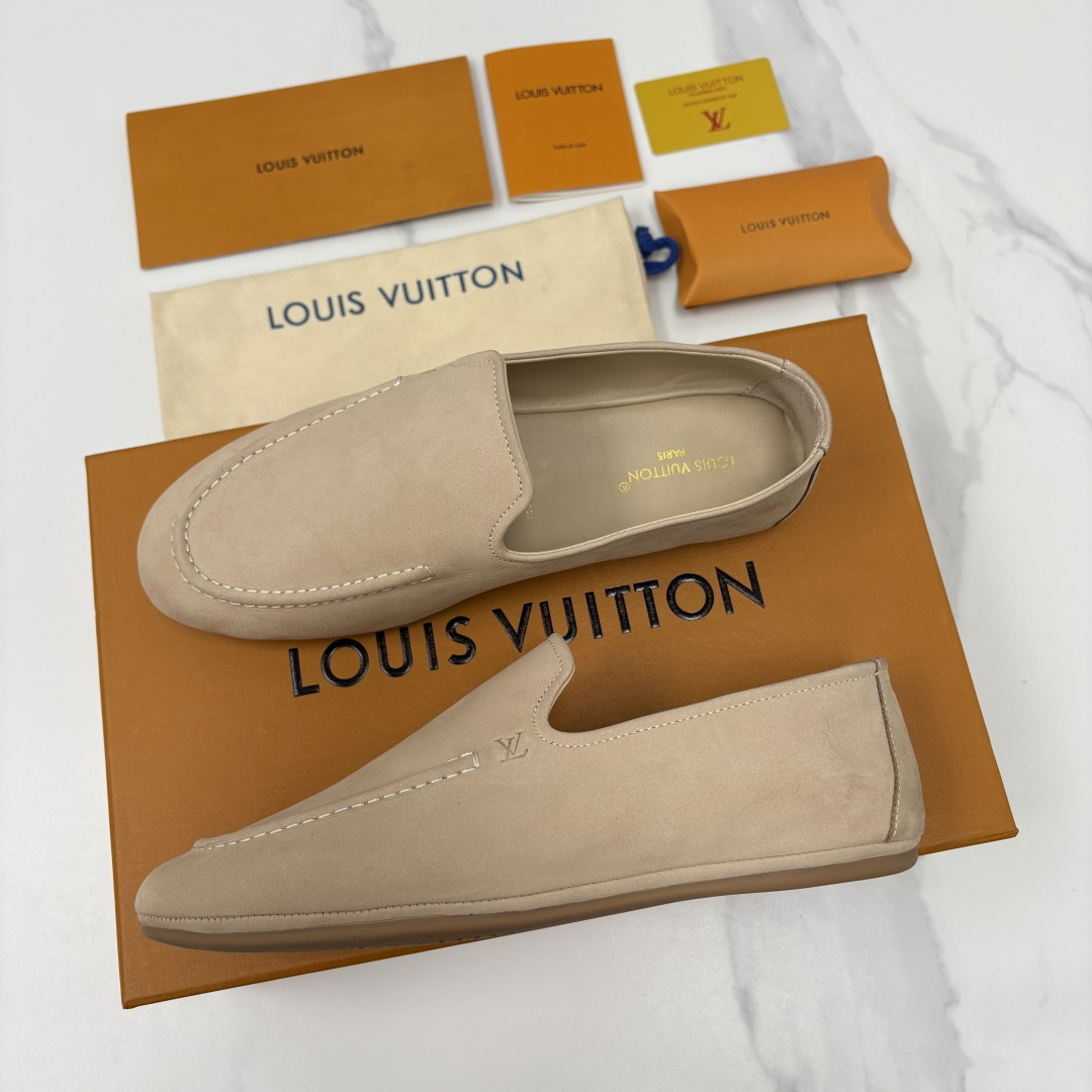 💋💍L 家新品 LOU*S  VUITTO*  新品男士懒人休闲驾车乐福鞋    甄选进口头层反绒牛皮制