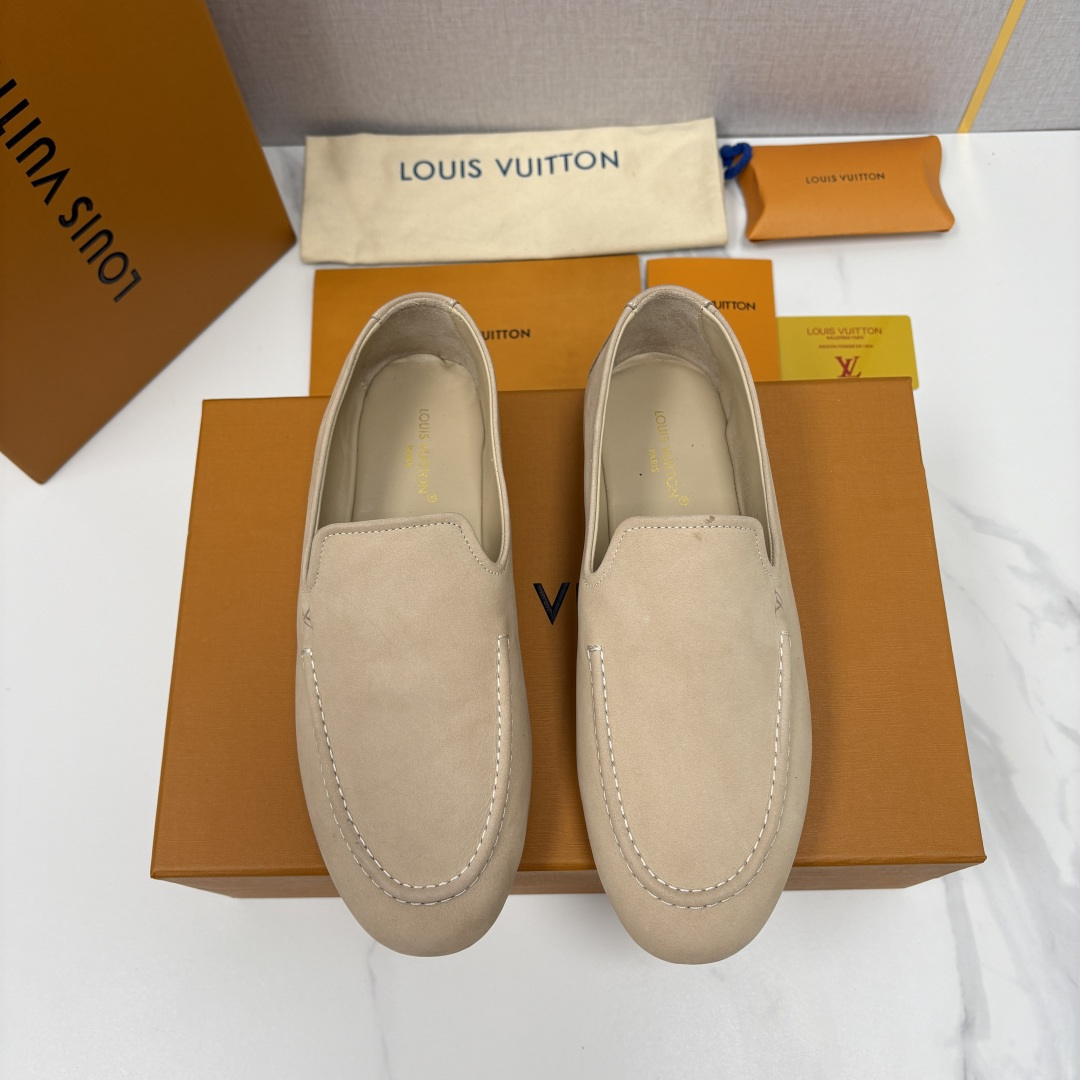 💋💍L 家新品 LOU*S  VUITTO*  新品男士懒人休闲驾车乐福鞋    甄选进口头层反绒牛皮制