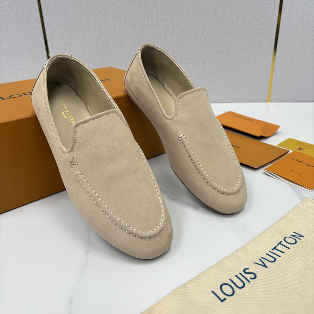 💋💍L 家新品 LOU*S  VUITTO*  新品男士懒人休闲驾车乐福鞋    甄选进口头层反绒牛皮制
