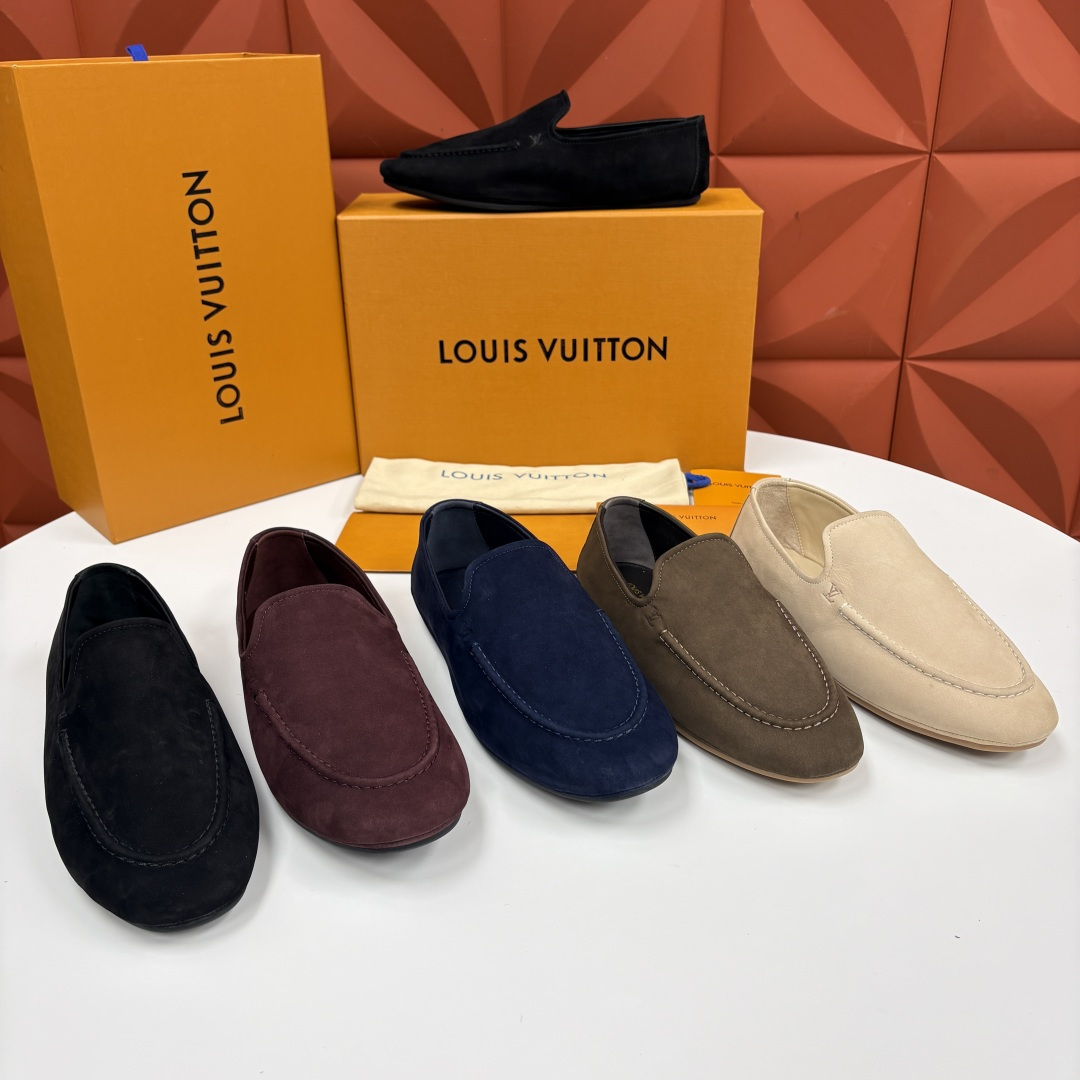 💋💍L 家新品 LOU*S  VUITTO*  新品男士懒人休闲驾车乐福鞋    甄选进口头层反绒牛皮制