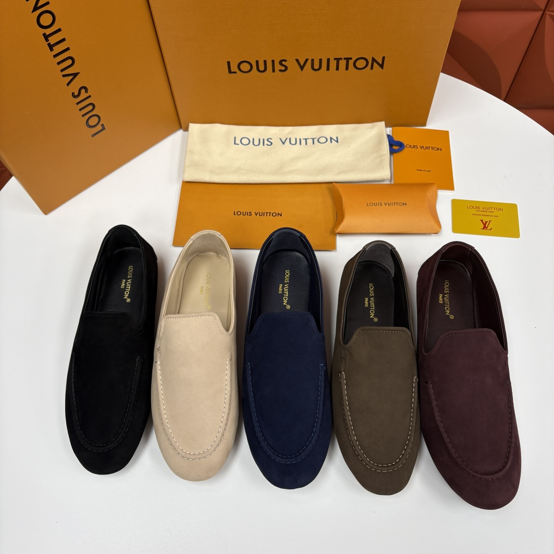 💋💍L 家新品 LOU*S  VUITTO*  新品男士懒人休闲驾车乐福鞋    甄选进口头层反绒牛皮制