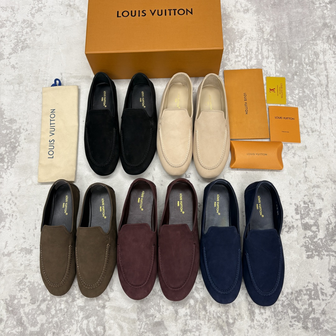 💋💍L 家新品 LOU*S  VUITTO*  新品男士懒人休闲驾车乐福鞋    甄选进口头层反绒牛皮制
