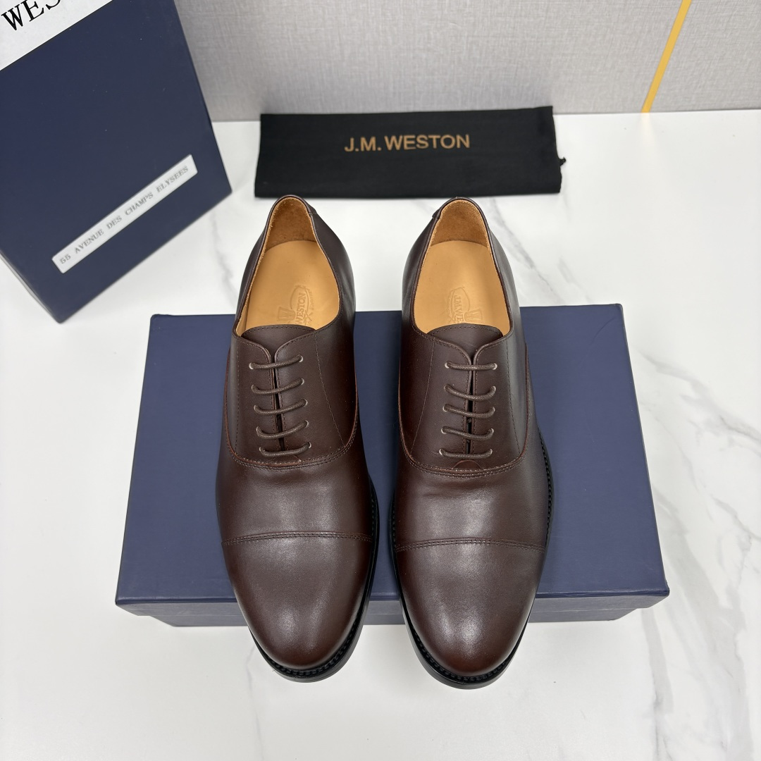 💋💍J.M.Westo*n  威士-顿  男士新品三节头牛津鞋正装鞋皮鞋    法国顶级皮鞋品牌  当法