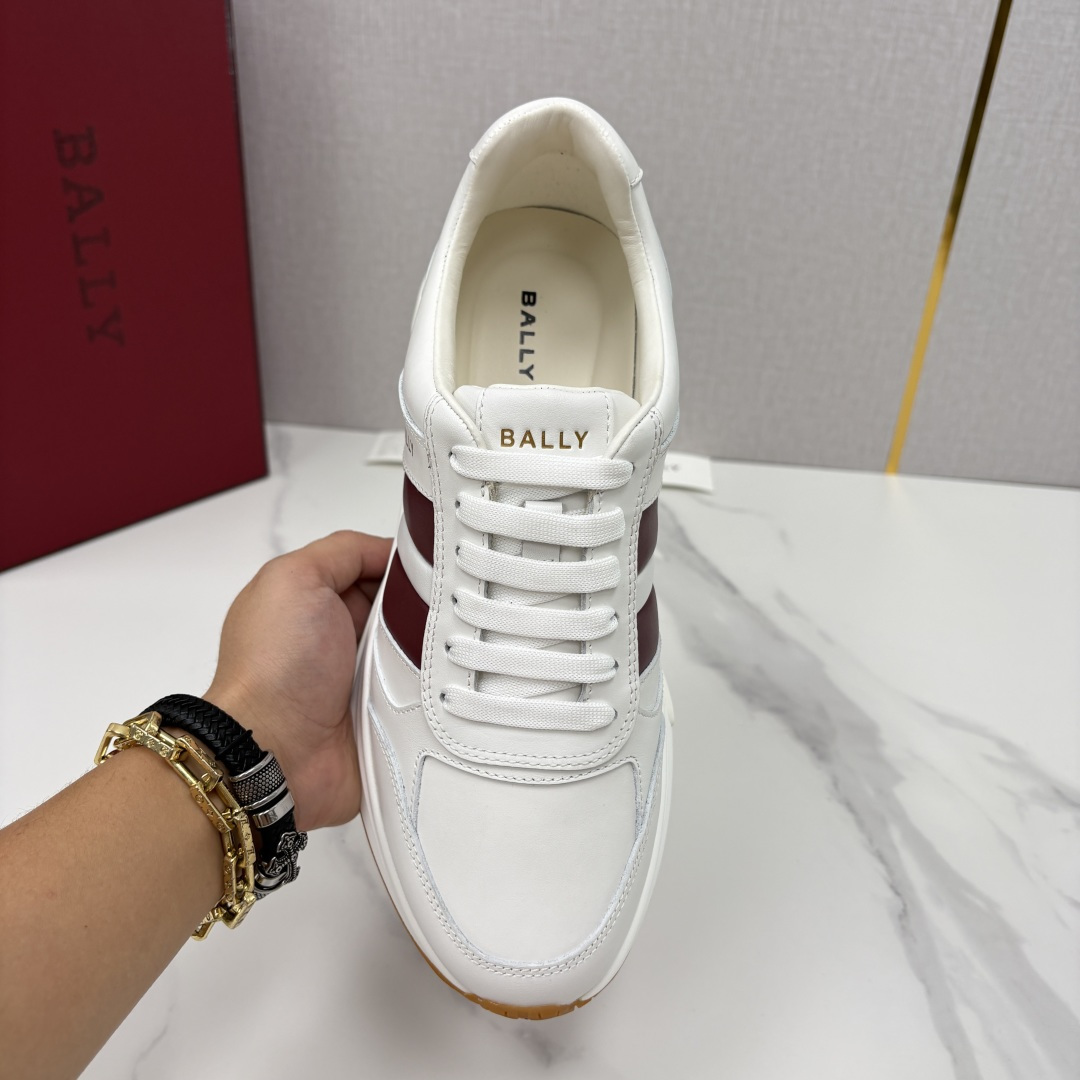 💋💍BL家新品   BAL*Y  巴-利   经典白红条低帮拼接新款休闲运动鞋    高品质细节   这
