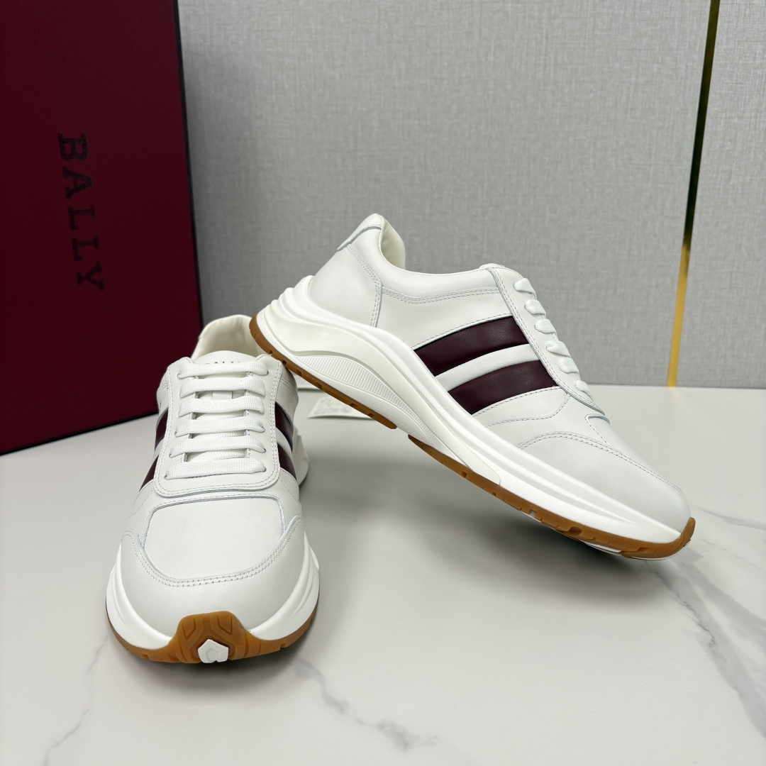 💋💍BL家新品   BAL*Y  巴-利   经典白红条低帮拼接新款休闲运动鞋    高品质细节   这