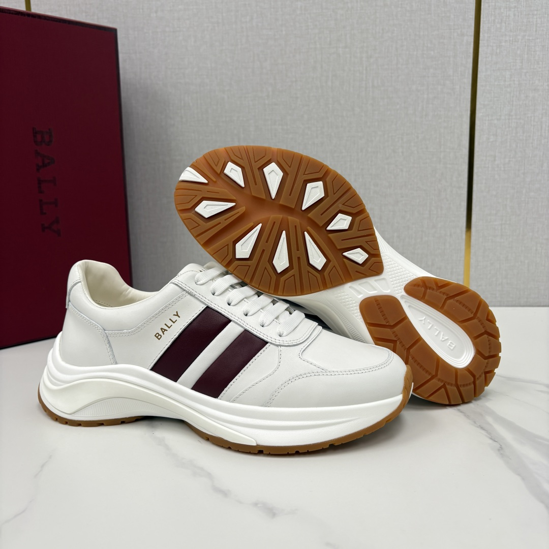 💋💍BL家新品   BAL*Y  巴-利   经典白红条低帮拼接新款休闲运动鞋    高品质细节   这