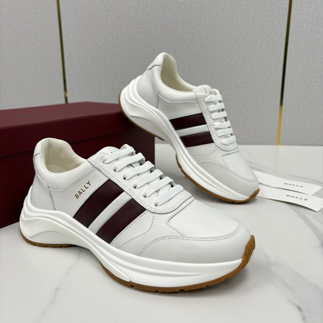 💋💍BL家新品   BAL*Y  巴-利   经典白红条低帮拼接新款休闲运动鞋    高品质细节   这