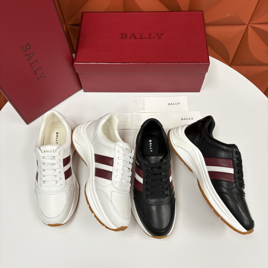 💋💍BL家新品   BAL*Y  巴-利   经典白红条低帮拼接新款休闲运动鞋    高品质细节   这