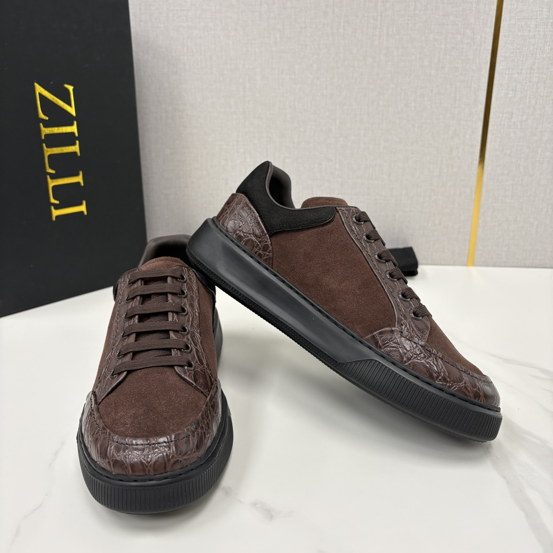 💋💍ZL家新品  Zill* 兹-利  是1970创立的法国高奢男装品牌  男士新款休闲鞋超轻款板鞋  