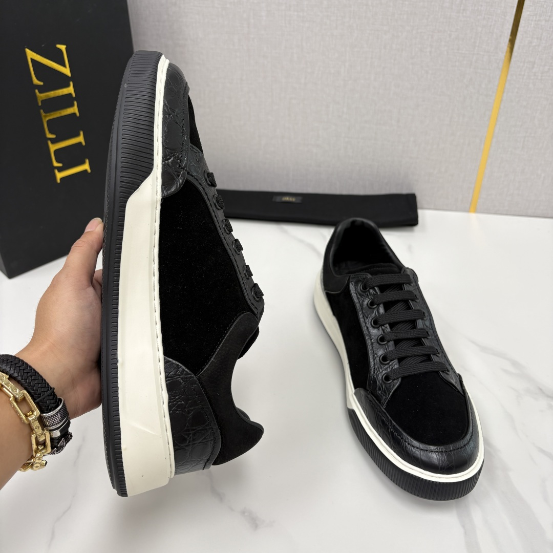 💋💍ZL家新品  Zill* 兹-利  是1970创立的法国高奢男装品牌  男士新款休闲鞋超轻款板鞋  