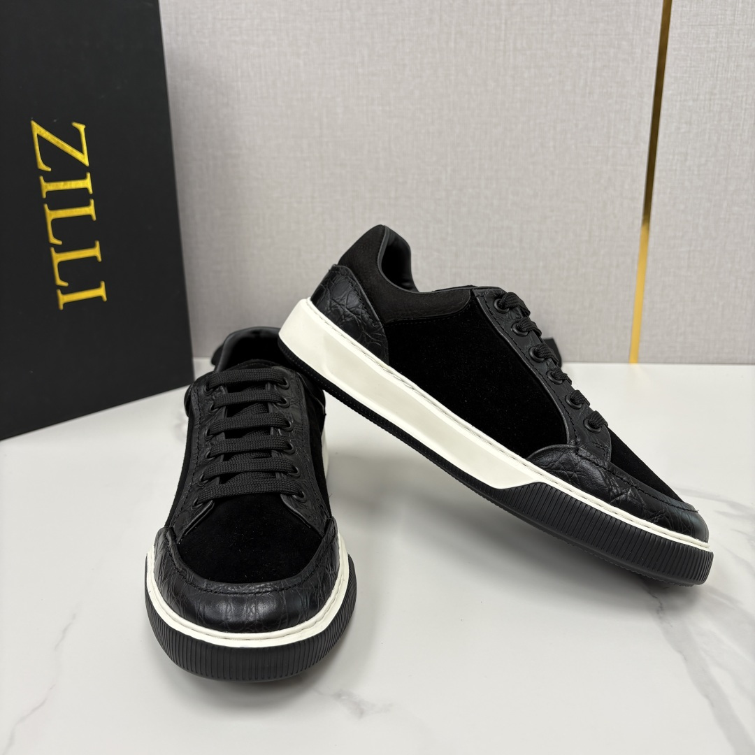 💋💍ZL家新品  Zill* 兹-利  是1970创立的法国高奢男装品牌  男士新款休闲鞋超轻款板鞋  
