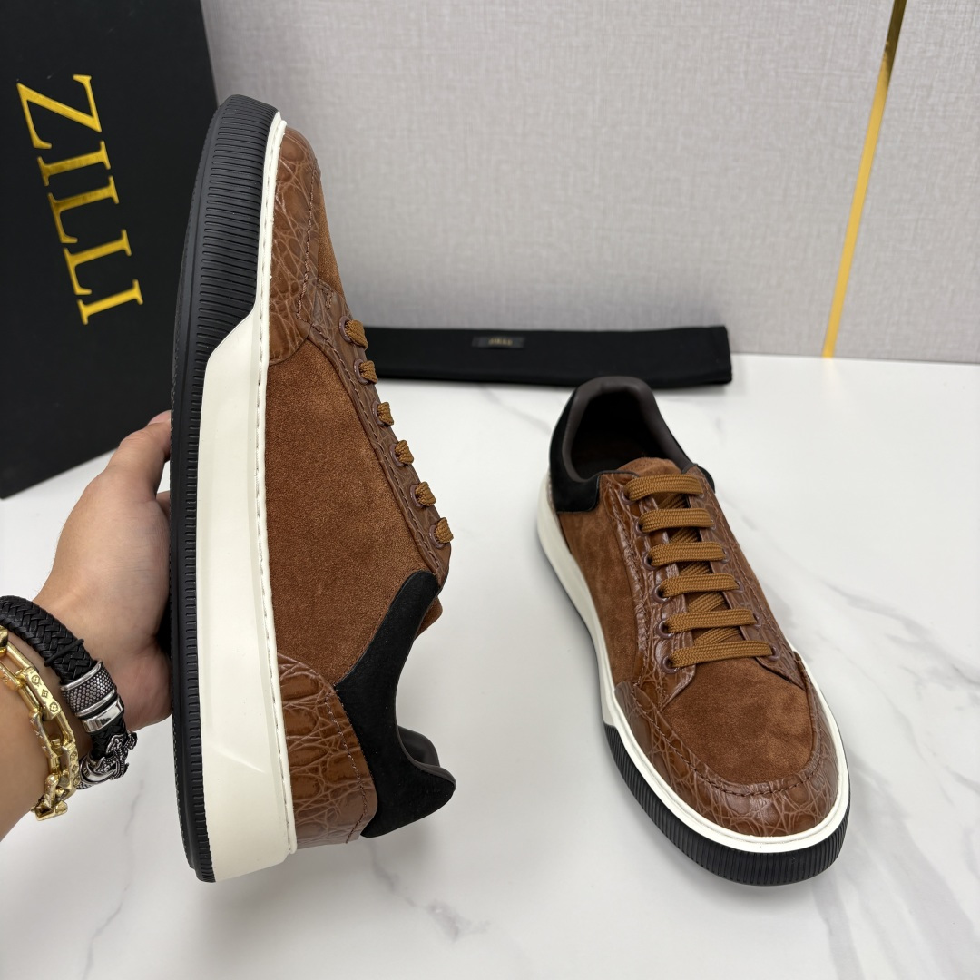 💋💍ZL家新品  Zill* 兹-利  是1970创立的法国高奢男装品牌  男士新款休闲鞋超轻款板鞋  