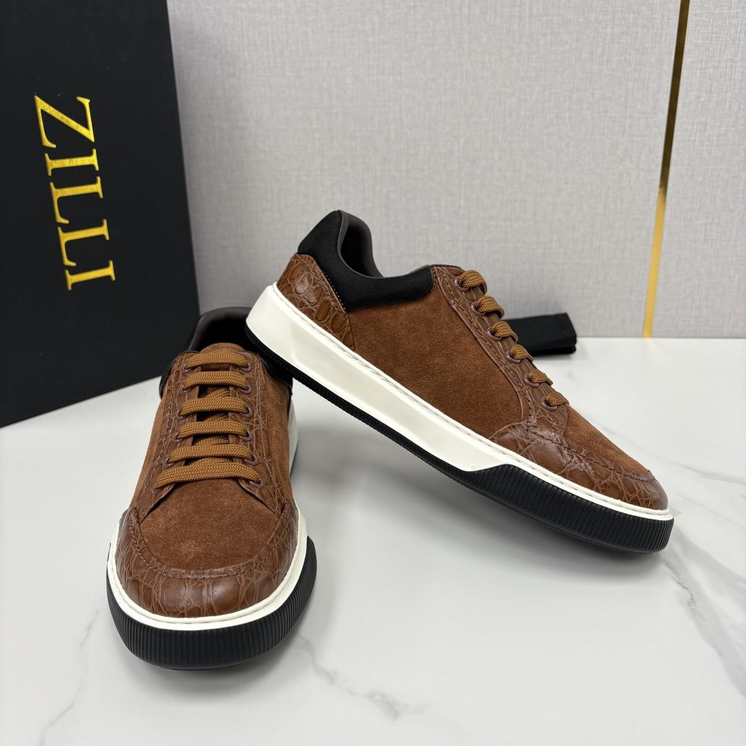 💋💍ZL家新品  Zill* 兹-利  是1970创立的法国高奢男装品牌  男士新款休闲鞋超轻款板鞋  