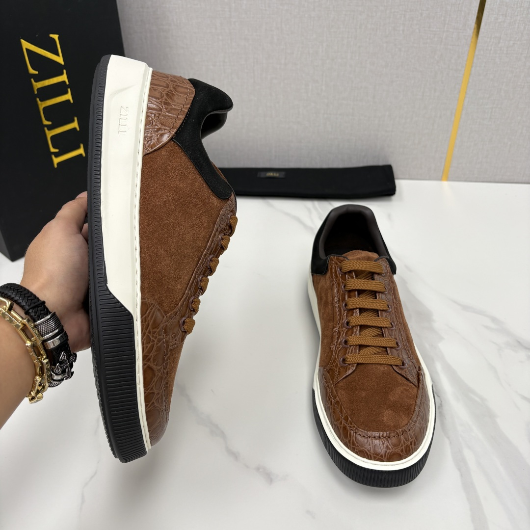 💋💍ZL家新品  Zill* 兹-利  是1970创立的法国高奢男装品牌  男士新款休闲鞋超轻款板鞋  