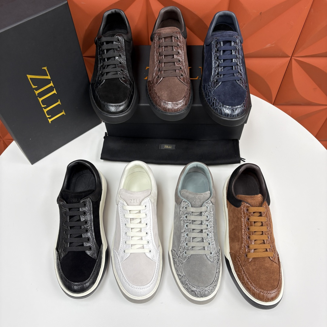 💋💍ZL家新品  Zill* 兹-利  是1970创立的法国高奢男装品牌  男士新款休闲鞋超轻款板鞋  