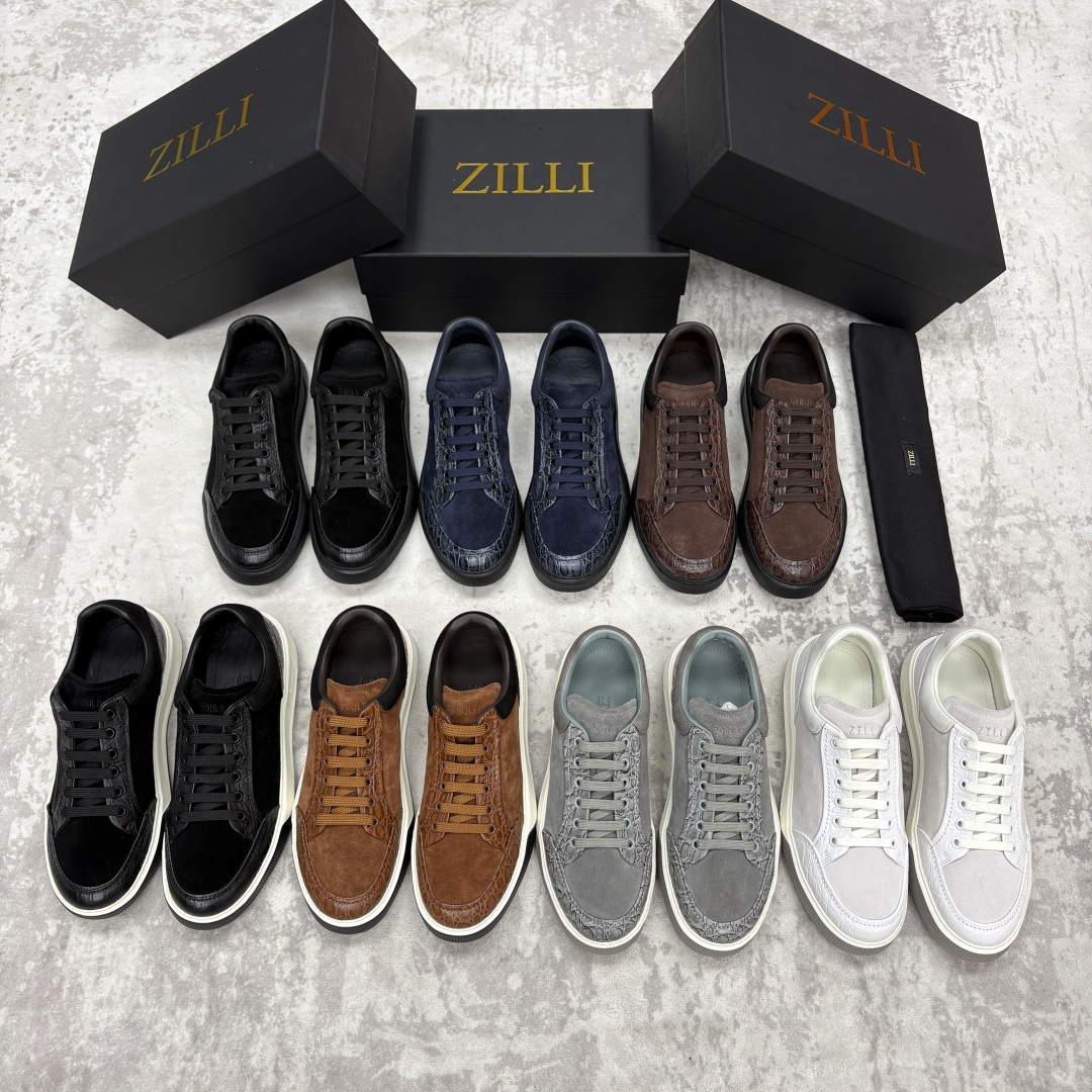 💋💍ZL家新品  Zill* 兹-利  是1970创立的法国高奢男装品牌  男士新款休闲鞋超轻款板鞋  