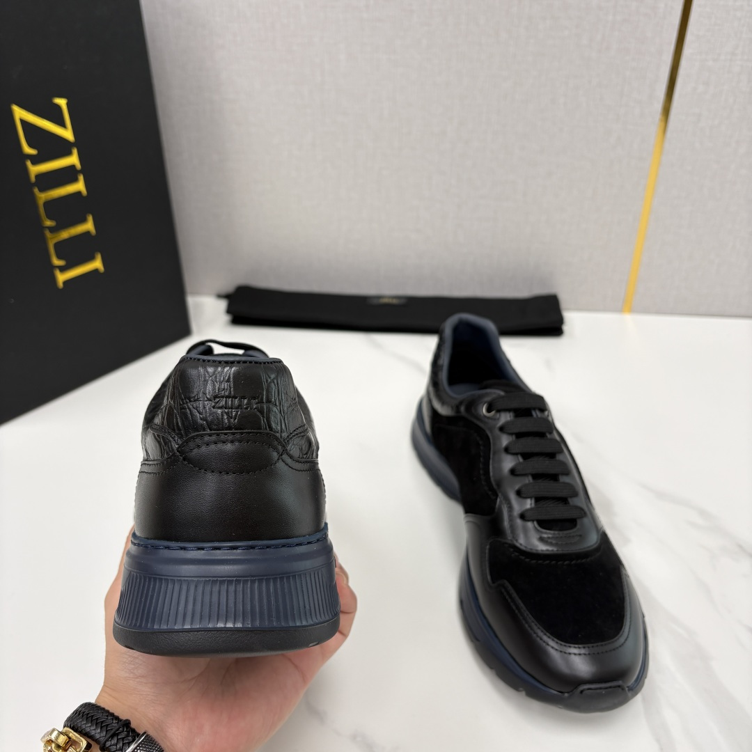 💋💍ZL家新品  Zill* 兹-利  是1970创立的法国奢侈男装品牌   缝线装饰男士休闲运动鞋当法