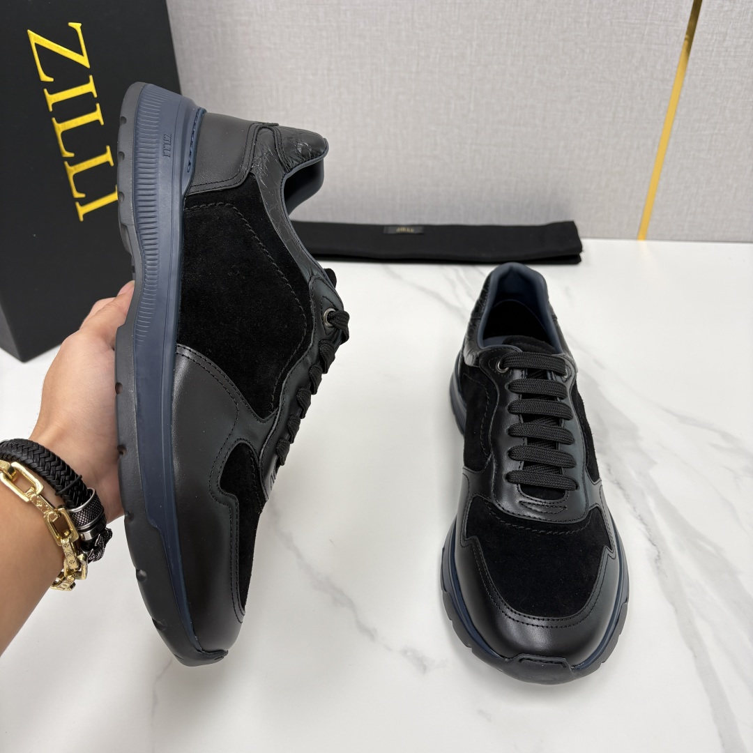 💋💍ZL家新品  Zill* 兹-利  是1970创立的法国奢侈男装品牌   缝线装饰男士休闲运动鞋当法