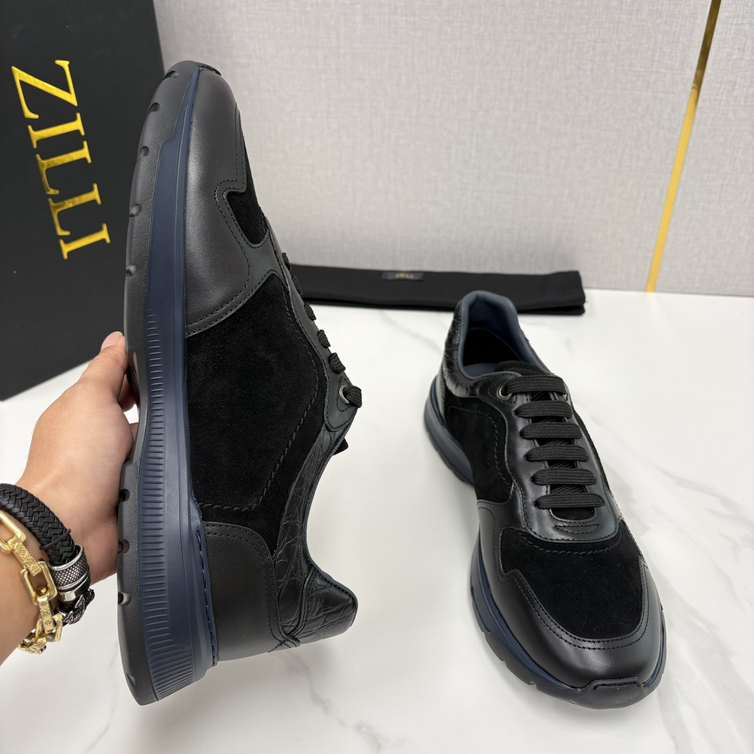 💋💍ZL家新品  Zill* 兹-利  是1970创立的法国奢侈男装品牌   缝线装饰男士休闲运动鞋当法
