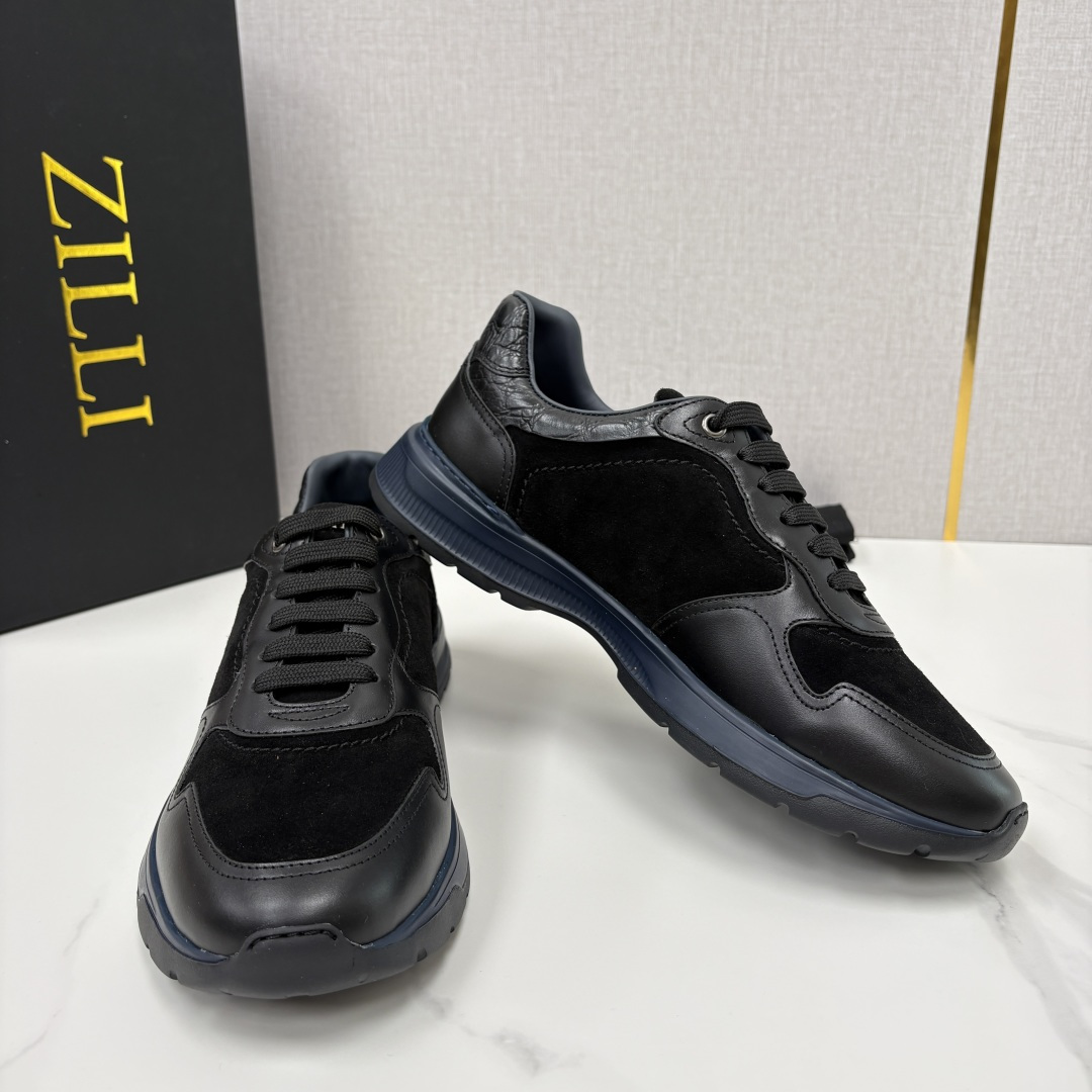 💋💍ZL家新品  Zill* 兹-利  是1970创立的法国奢侈男装品牌   缝线装饰男士休闲运动鞋当法