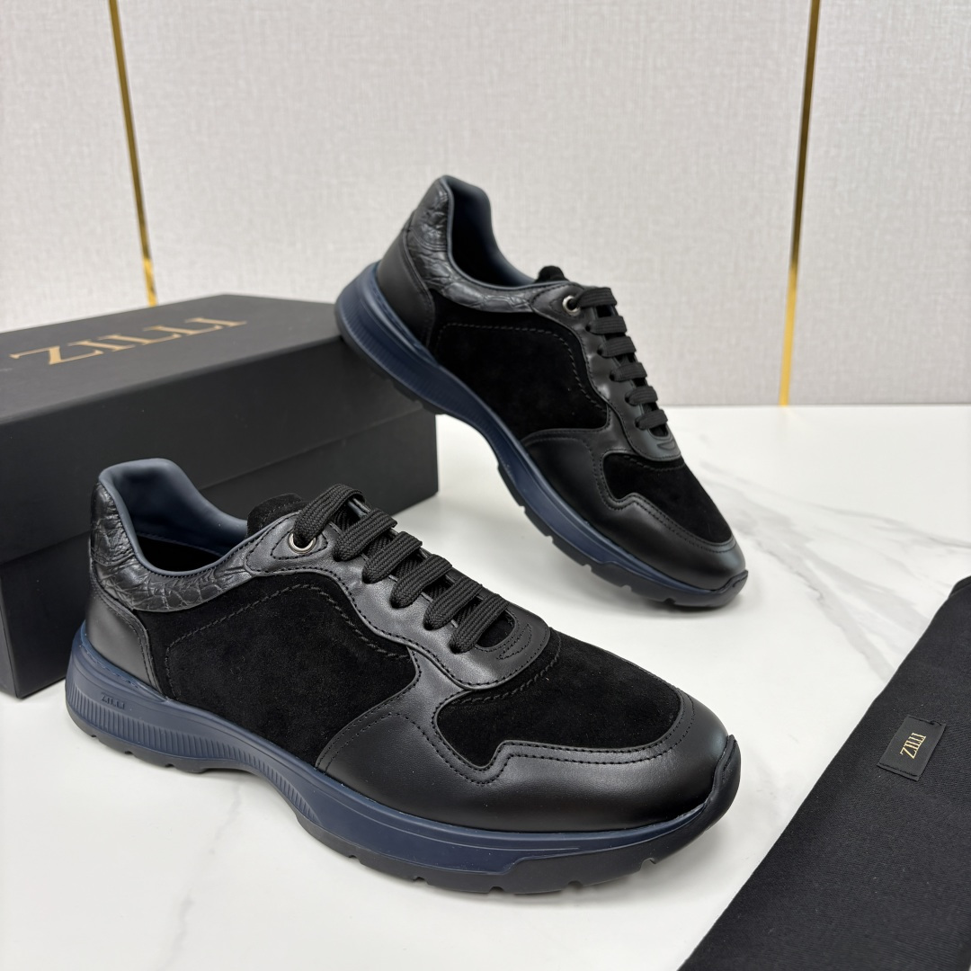 💋💍ZL家新品  Zill* 兹-利  是1970创立的法国奢侈男装品牌   缝线装饰男士休闲运动鞋当法