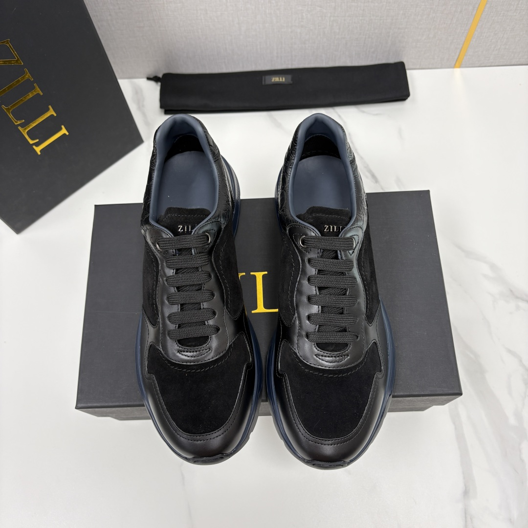 💋💍ZL家新品  Zill* 兹-利  是1970创立的法国奢侈男装品牌   缝线装饰男士休闲运动鞋当法
