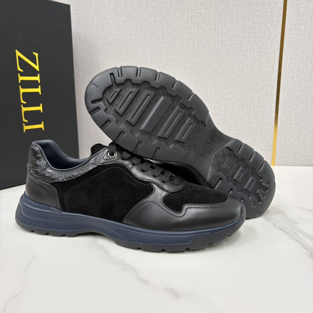 💋💍ZL家新品  Zill* 兹-利  是1970创立的法国奢侈男装品牌   缝线装饰男士休闲运动鞋当法