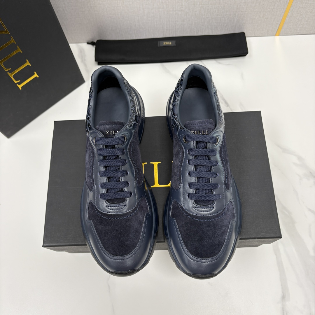 💋💍ZL家新品  Zill* 兹-利  是1970创立的法国奢侈男装品牌   缝线装饰男士休闲运动鞋当法