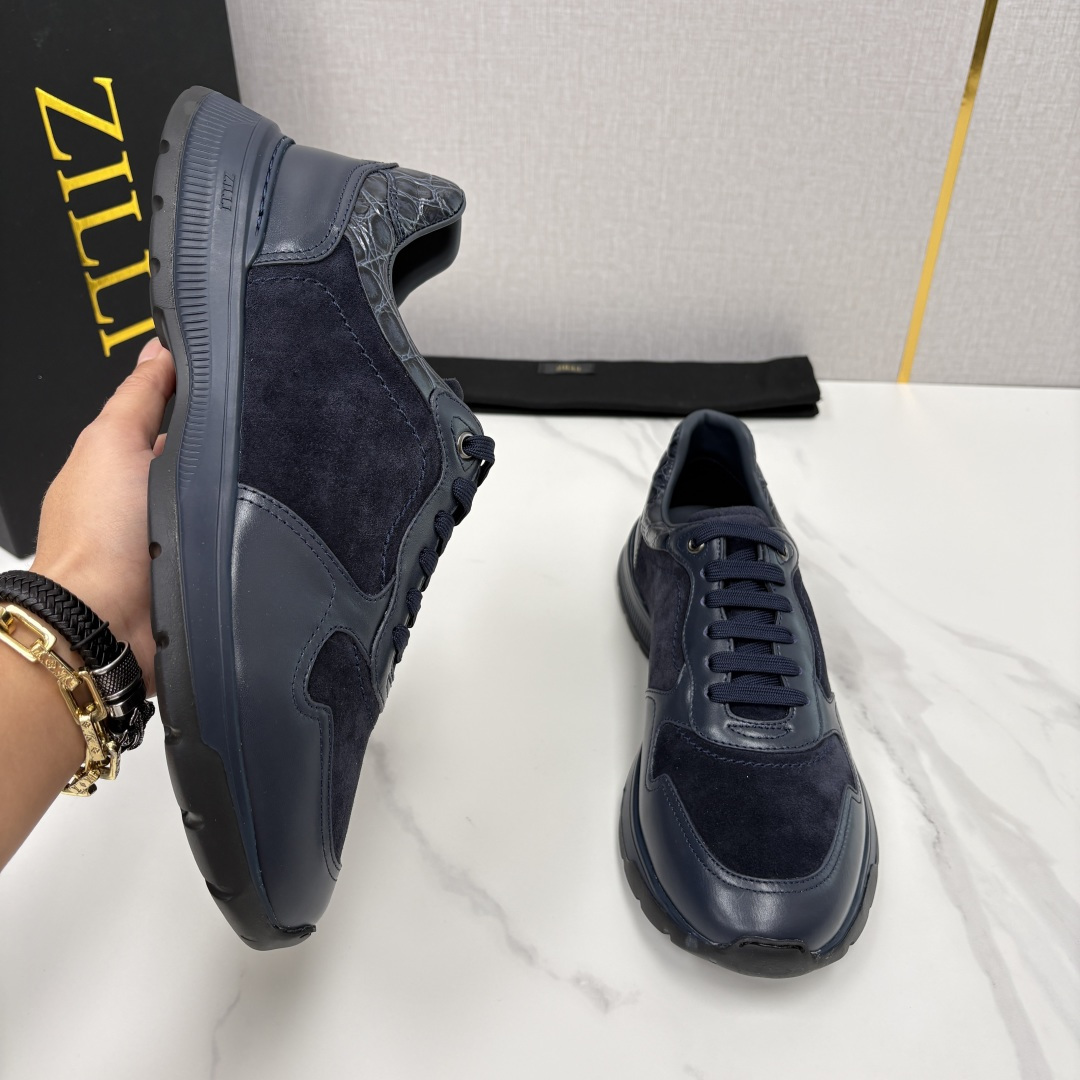 💋💍ZL家新品  Zill* 兹-利  是1970创立的法国奢侈男装品牌   缝线装饰男士休闲运动鞋当法