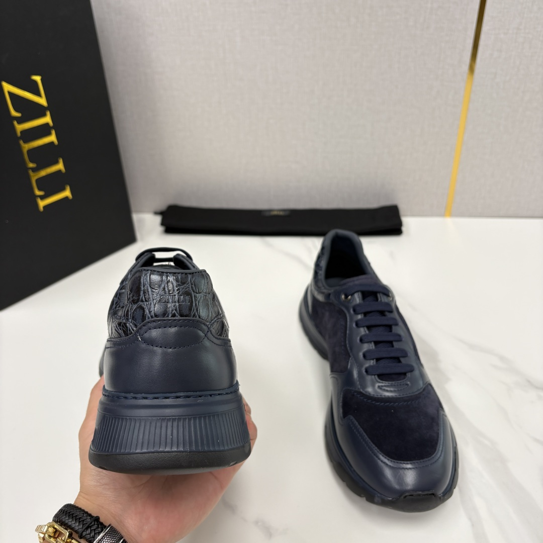 💋💍ZL家新品  Zill* 兹-利  是1970创立的法国奢侈男装品牌   缝线装饰男士休闲运动鞋当法