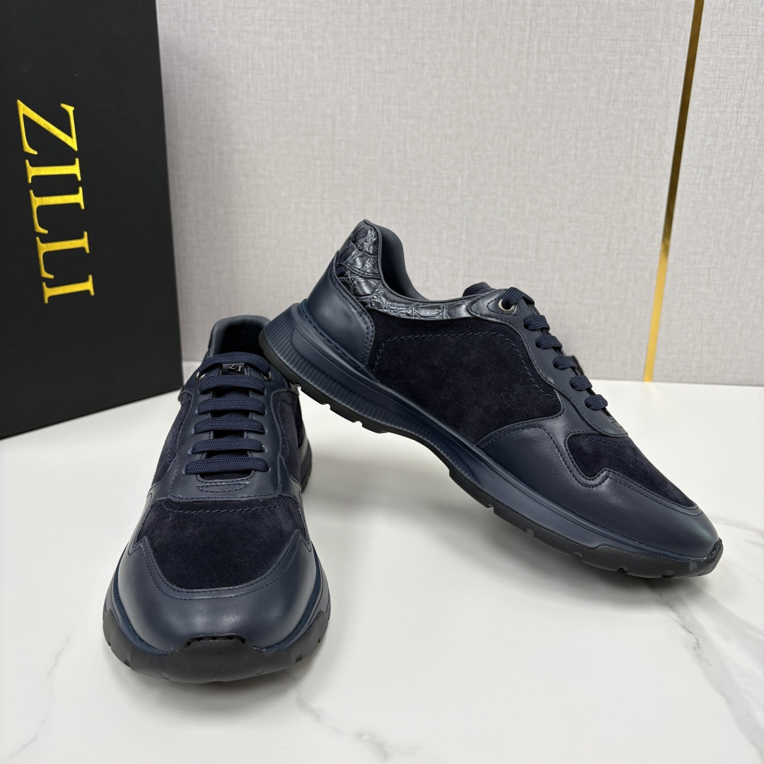 💋💍ZL家新品  Zill* 兹-利  是1970创立的法国奢侈男装品牌   缝线装饰男士休闲运动鞋当法