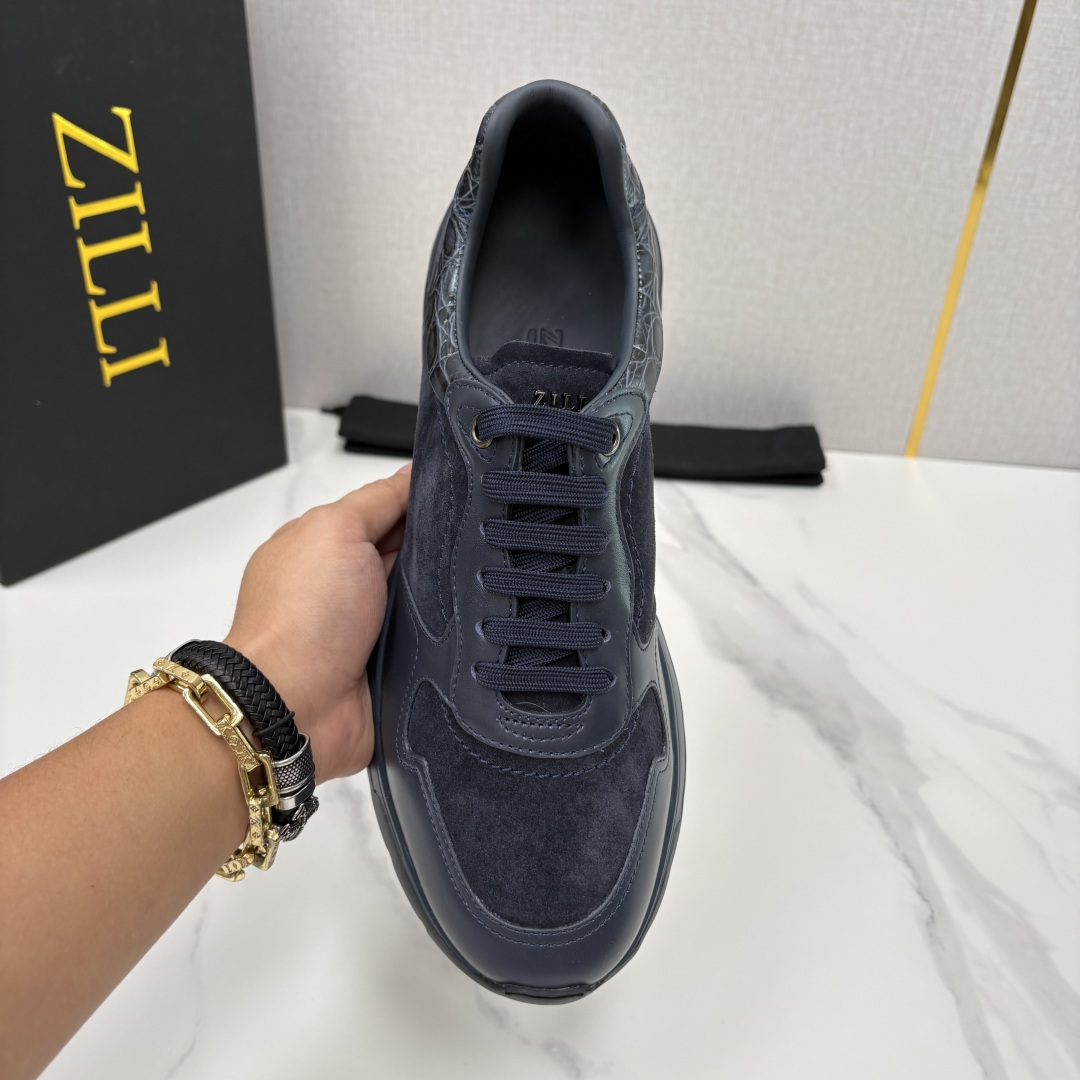 💋💍ZL家新品  Zill* 兹-利  是1970创立的法国奢侈男装品牌   缝线装饰男士休闲运动鞋当法
