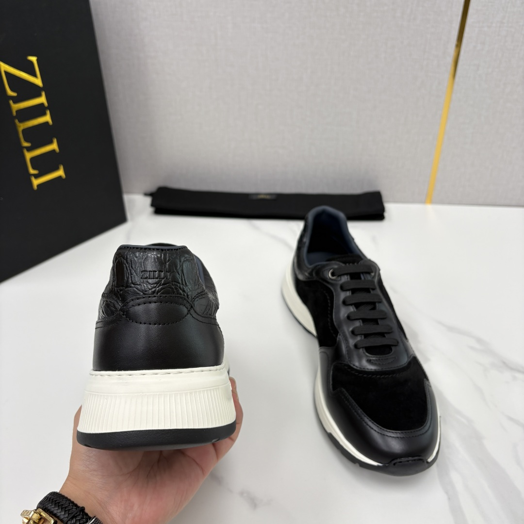💋💍ZL家新品  Zill* 兹-利  是1970创立的法国奢侈男装品牌   缝线装饰男士休闲运动鞋当法