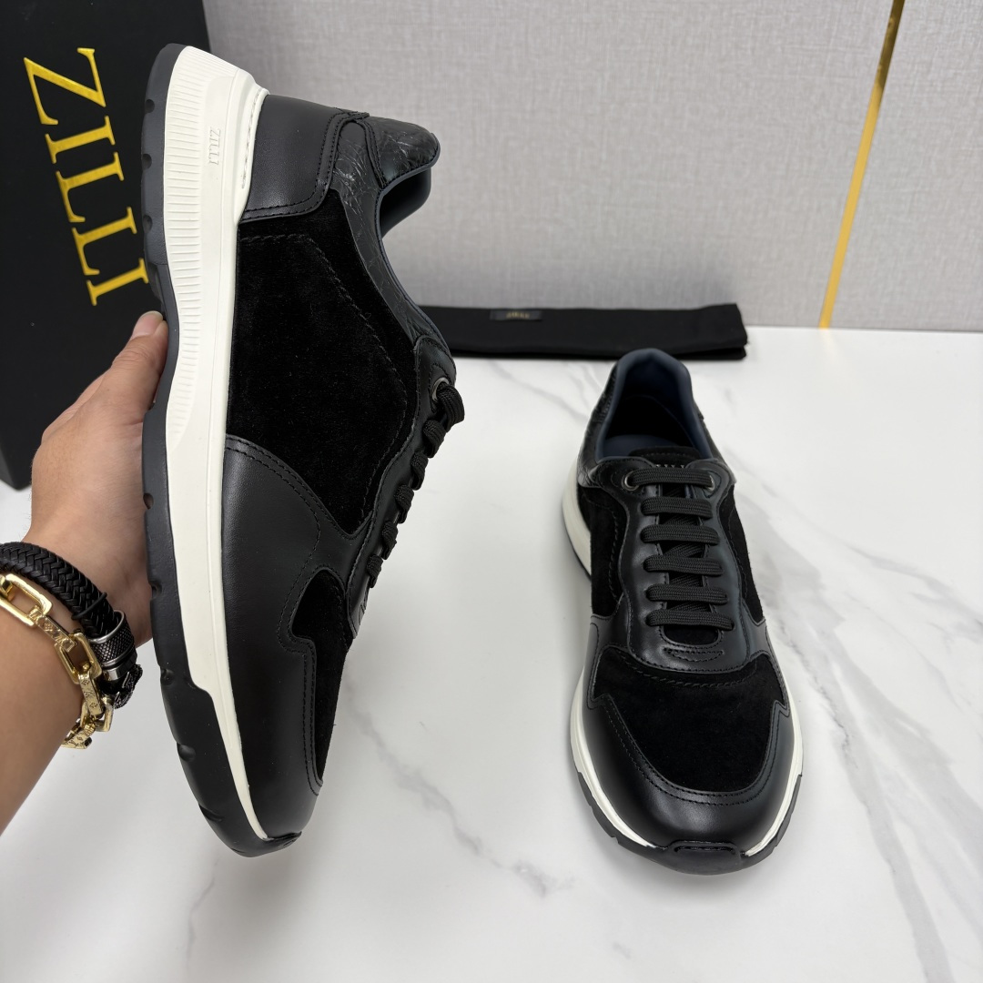 💋💍ZL家新品  Zill* 兹-利  是1970创立的法国奢侈男装品牌   缝线装饰男士休闲运动鞋当法