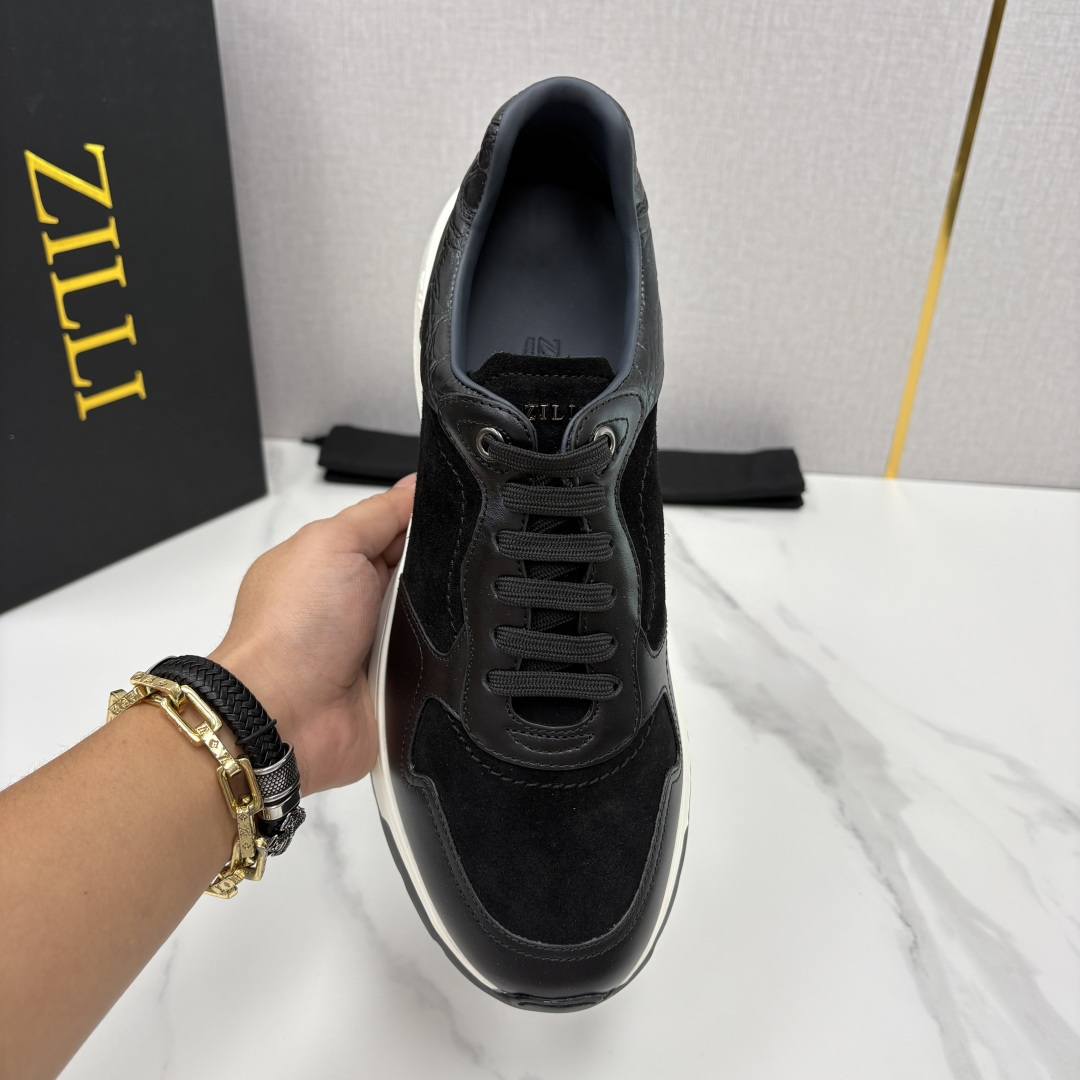 💋💍ZL家新品  Zill* 兹-利  是1970创立的法国奢侈男装品牌   缝线装饰男士休闲运动鞋当法