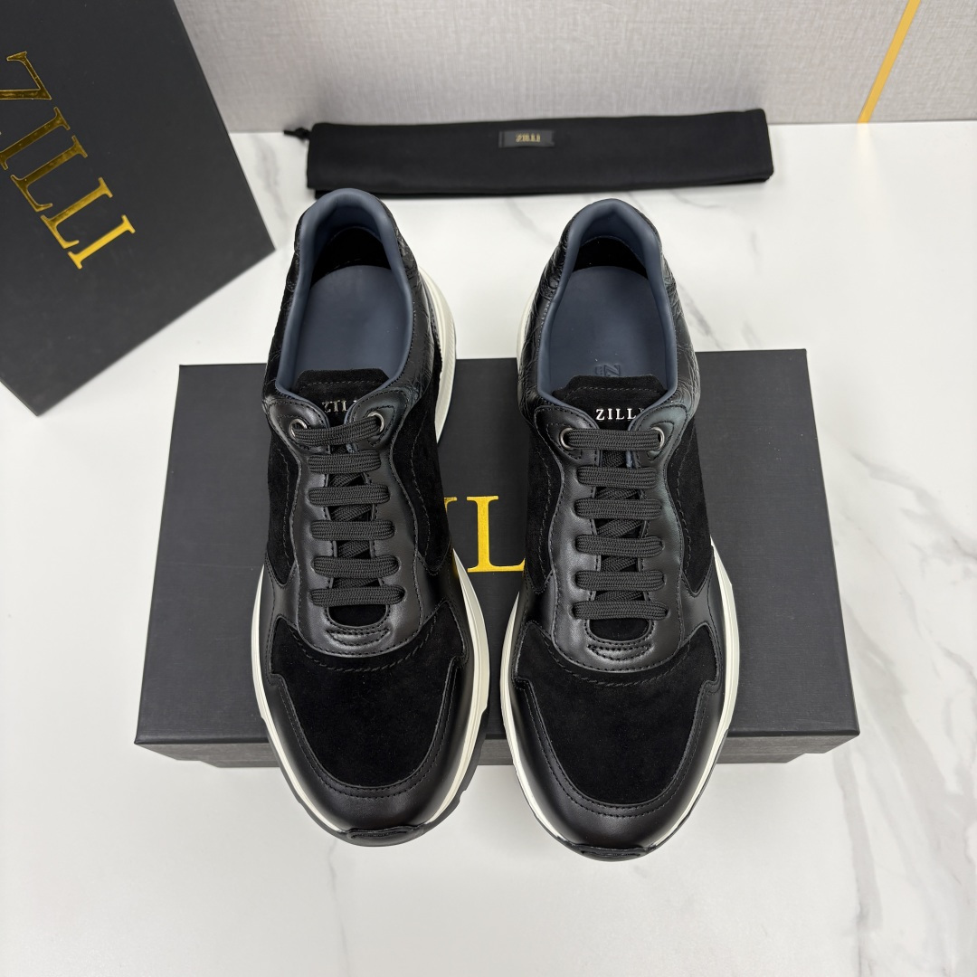 💋💍ZL家新品  Zill* 兹-利  是1970创立的法国奢侈男装品牌   缝线装饰男士休闲运动鞋当法