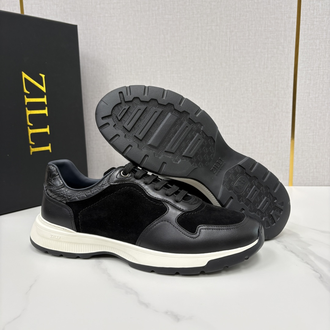 💋💍ZL家新品  Zill* 兹-利  是1970创立的法国奢侈男装品牌   缝线装饰男士休闲运动鞋当法