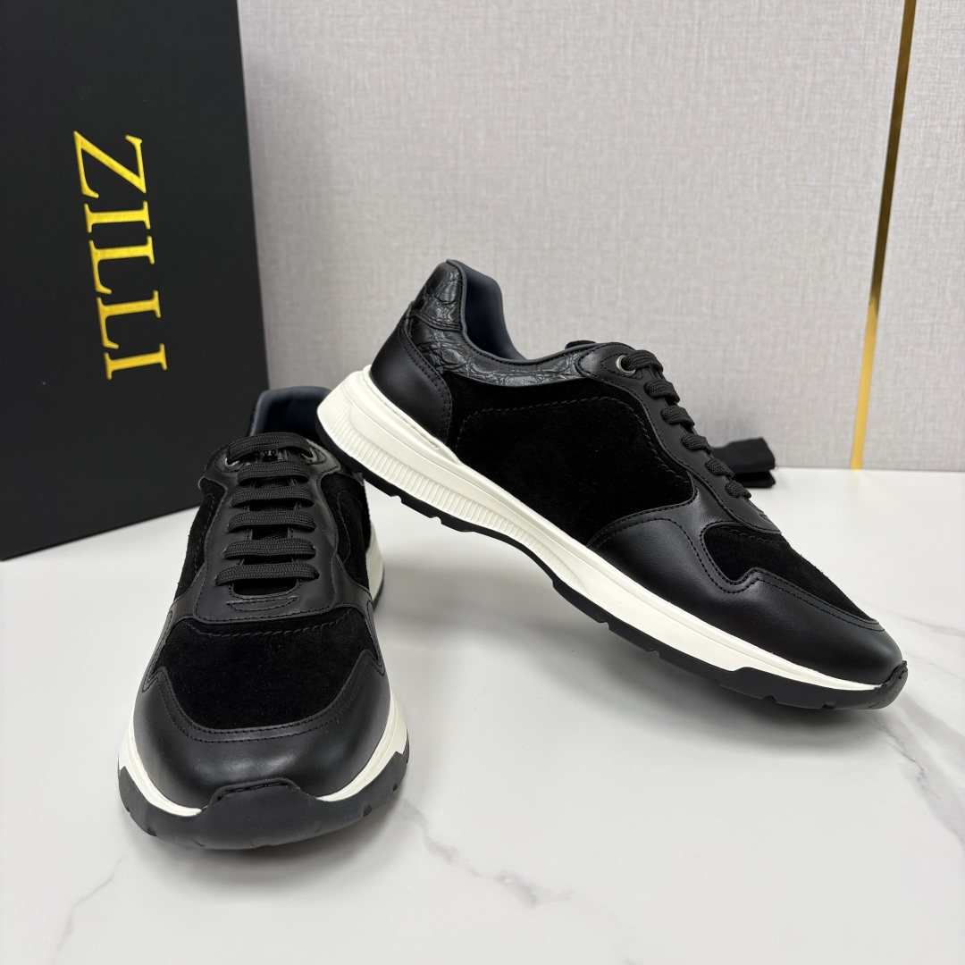 💋💍ZL家新品  Zill* 兹-利  是1970创立的法国奢侈男装品牌   缝线装饰男士休闲运动鞋当法